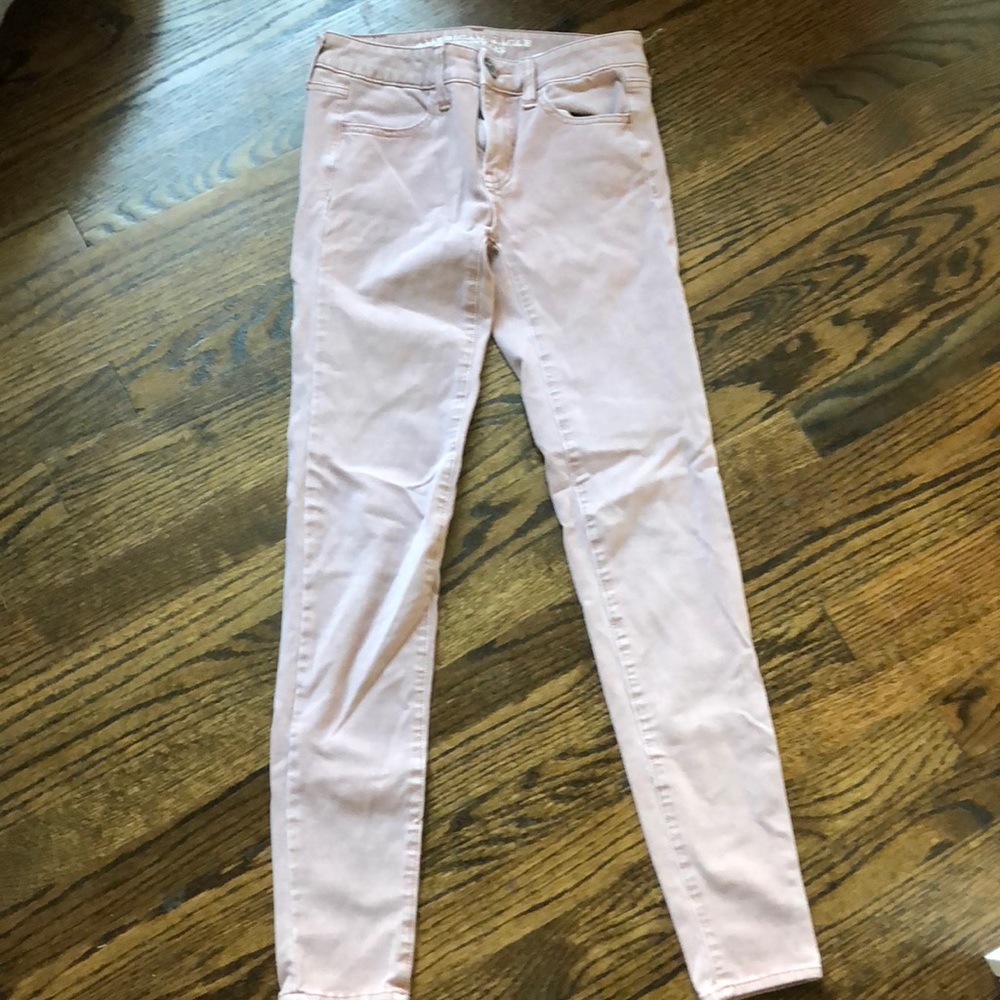 Pink skinny jeans